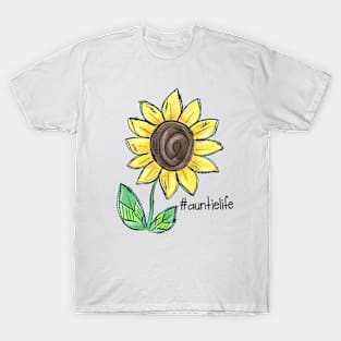 Vintage Auntie Life Sunshin Sunflower Happy Holiday Vacation T-Shirt